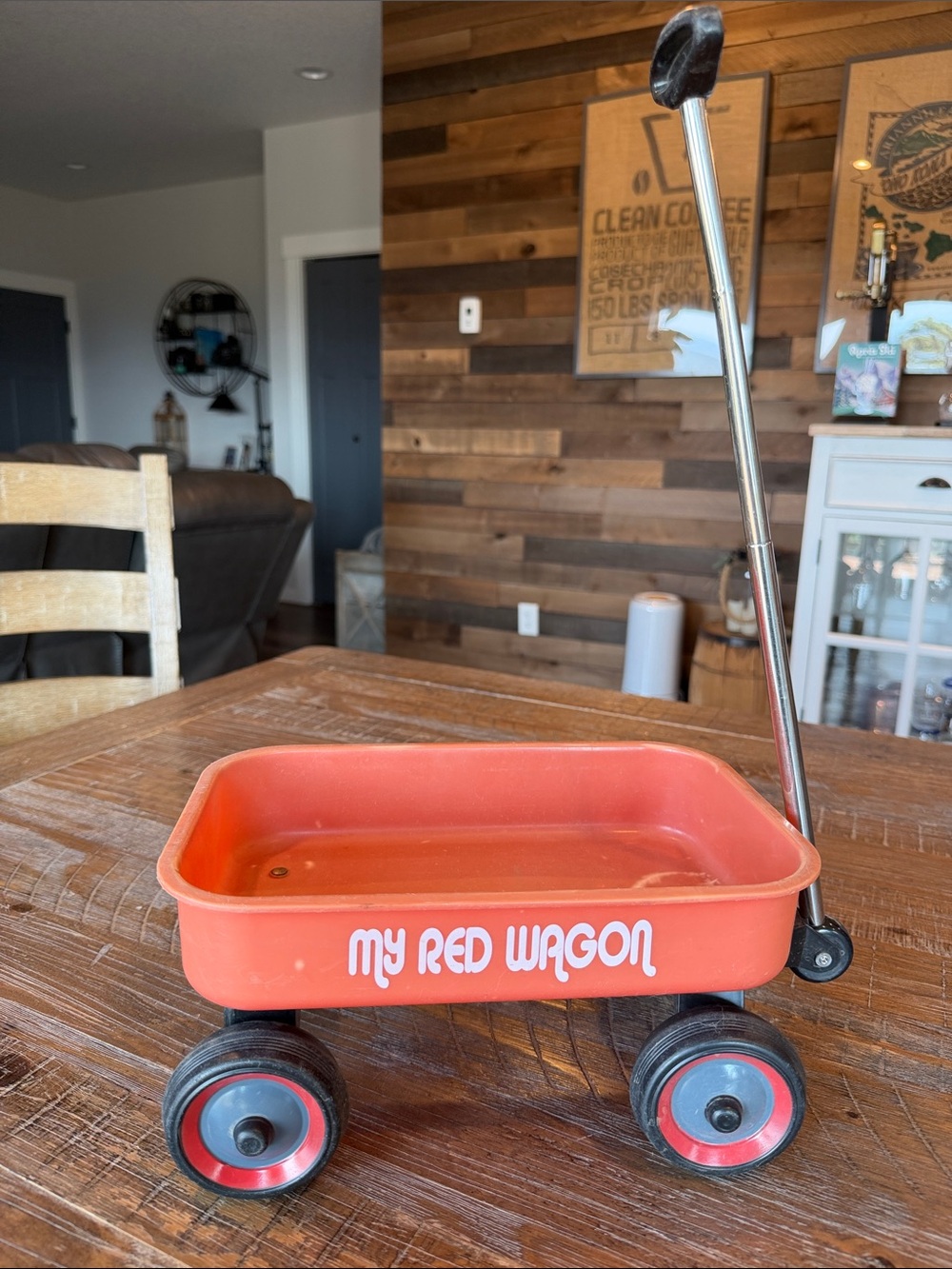 Kid Red Wagon Pull Toy